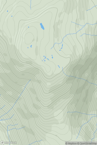 Thumbnail image for Round How [Lake District E] [NY407165] showing contour plot for surrounding peak